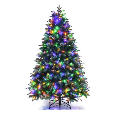 6FT Pre-Lit Artificial Christmas Tree Snowy Xmas Tree Lighting Modes