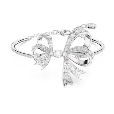 Swarovski Volta Rhodium Plated White Bow Bangle