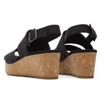 (Black, (Adults')) TOMS Claudine Nylon Women's Black Wedges