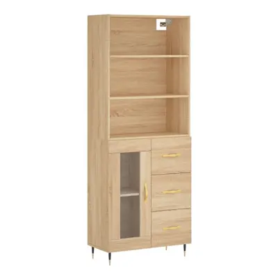 vidaXL Highboard Sideboard Cupboard Storage Cabinet Sonoma Oak Engineered Wood