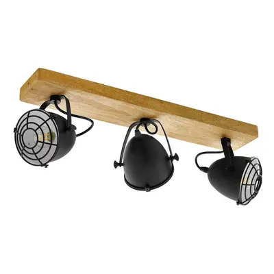 Adjustable Bulb Ceiling Spotlight Wood & Black Shade 40W E27 Kitchen Island