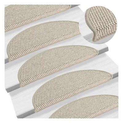 Self-adhesive Stair Mats Sisal-Look pcs 65x25 cm Taupe