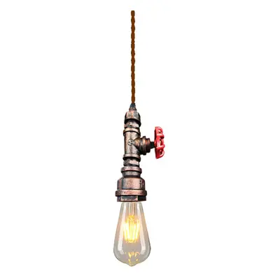 (Red Rust) 85-265V Retro Pendant Light Ceiling E27 Lamp Bulb Alloy 116cm Home Decoration