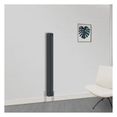 (1800 x 200mm-3 Column) NRG Traditional Anthracite Cast Iron Style Radiator