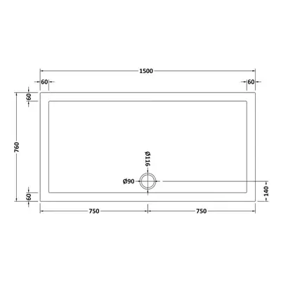 Slim x Rectangular Stone Resin Shower Tray For Wetroom Enclosure