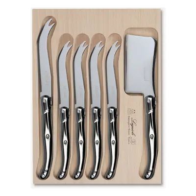 (Stainless Steel) Laguiole Cheese Knife & Cleaver Set in Wooden Tray