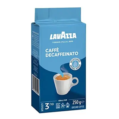 Lavazza Caffe Decaffeinated Ground Coffee, Arabica and Robusta Medium Roast, Pack of g