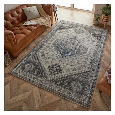 (KENDRA 2603H - Grey, 120x120cm : Circle) Luxury Traditional Rugs Small Extra Large Hallway Runn