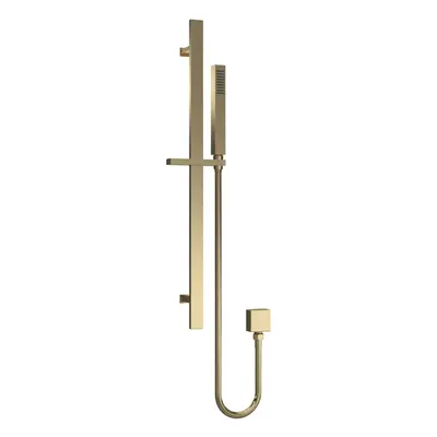 Rectangular Slider Rail Kit with Outlet Elbow - Brushed Brass