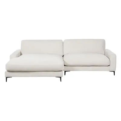 Right-Hand Corner Sofa MALOY Chenille Off-White Right Hand