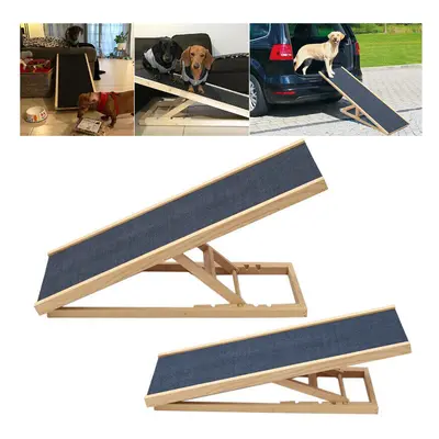 (100cm(4 Height Adjustable)) Folding Dog Ramp, Safety Ramps with Non-slip Surface, Height Adjust