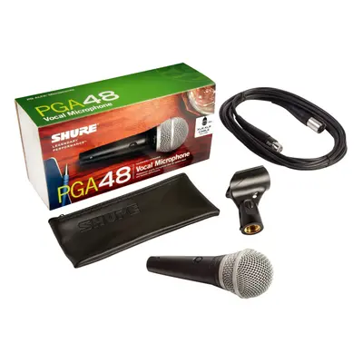 (Black, Pin XLR) Shure PGA48 Cardioid Dynamic Vocal Microphone