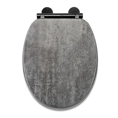 WL602131H Kirkstone Cumbrian Slate Effect Flexi-Fix Toilet Seat, Soft Close, Quick Release