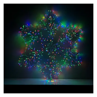 Premier 90cm White Starburst Christmas Snowflake Twinkling Multi Coloured LED's