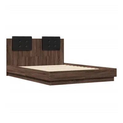 vidaXL Bed Frame with Headboard Bed Brown Oak Small Double Engineered Wood