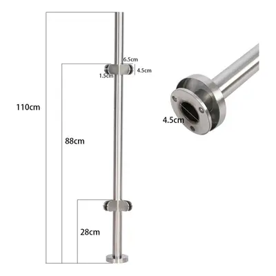 (Corner Post(No top Rail)) Stainless Steel Glass Balustrade Railing Posts Clamp