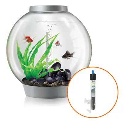 biOrb Classic 60L Aquarium in Silver with MCR LED Lighting and Heater Pack