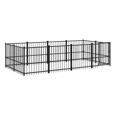 (388 x 193.5 x cm) vidaXL Outdoor Dog Kennel Steel Puppy Crate Pet Cage Enclosure Multi Sizes