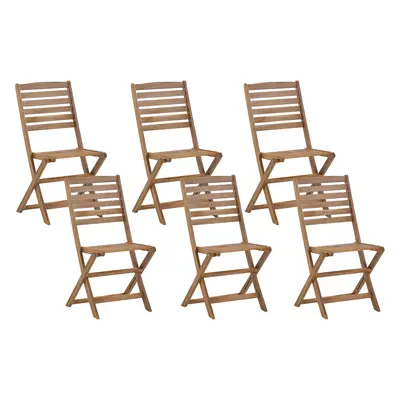 Set of Garden Chairs TOLVE Acacia Wood Light Wood