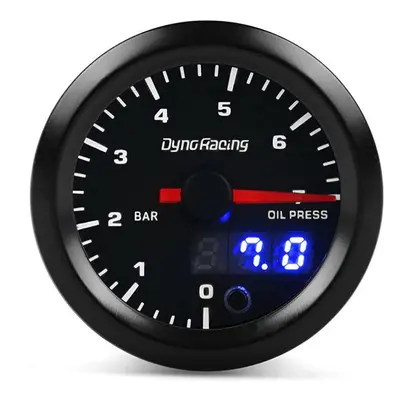 2" 52mm Digital Pointer Color LED Bar Car Oil Pressure Gauge Meter Sensor Smoke Tint Face for 4/