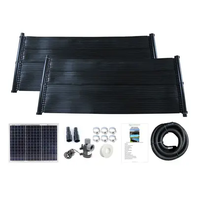 (30w, 2) 1.33 x 3m Solar Water Heater Mat Swimming Pool Hot Panel Pump Kit Kids Free Sun Energy