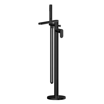 Current Round Floor Standing Bath Shower Mixer Tap with Kit - Matt Black - Balterley