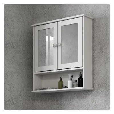 (Wall Mirror Cabinet - White) Under Sink Cupboard Mirror Unit WC Paper Dispenser