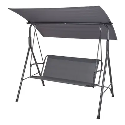 (Dark Grey) Outdoor Garden Furniture Swing bench With Sun Roof