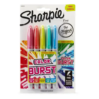 Sharpie Fine Permanent Marker - Colour Burst (Pack of 5)