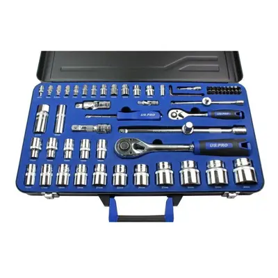 US PRO Tools 64PC 1/4" & 1/2" Dr Metric Super Lock Socket Set