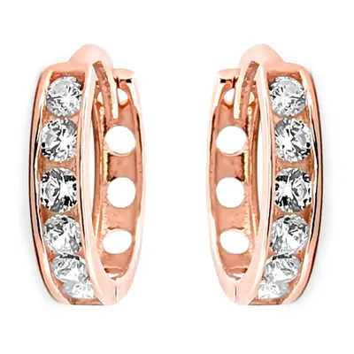 Jewelco London Unisex Solid 9ct Rose Gold White Round Brilliant Cubic Zirconia Eternity 2mm Hugg