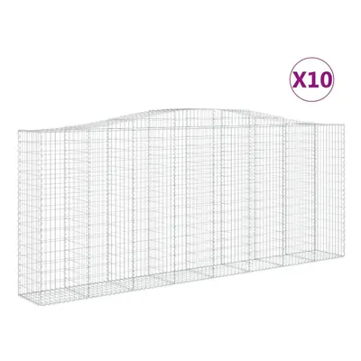 (10 pcs, x x 160/180 cm) vidaXL Arched Gabion Basket Stone Basket Gabion Retaining Wall Galvanis