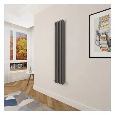 (1500x290mm Column) Designer cast iron radiator anthracite all sizes