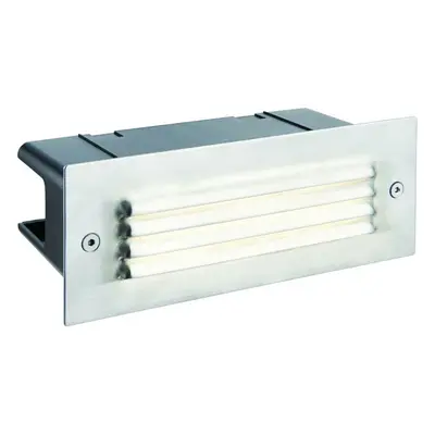 IP44 LED Full Brick Light Stainless Steel & Louvre Slotted Grill 3.5W Cool White