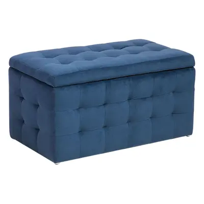 Storage Ottoman MICHIGAN Dark Blue Velvet