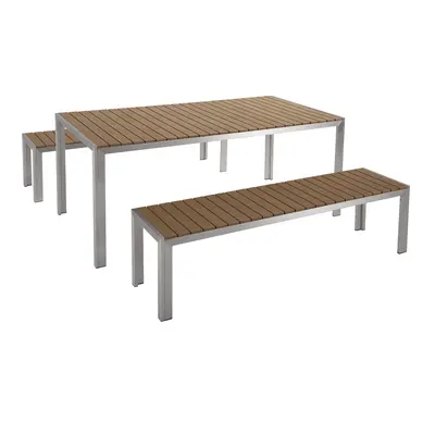 Garden Dining Set NARDO 180x90x75 cm Light Wood