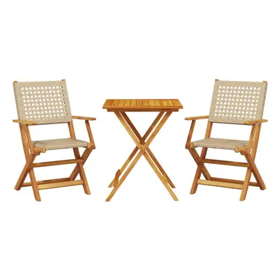 (beige, x x cm) vidaXL Bistro Set Piece Outdoor Bar Set Black Poly Rattan and Solid Wood