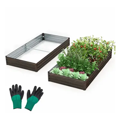 240X120cm Raised Garden Bed Metal Flower Herbs Planter Box Open Base