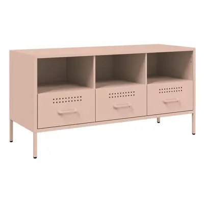 (pink) vidaXL TV Cabinet TV Stand TV Unit Hifi Media Cabinet White Cold-rolled Steel