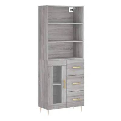 vidaXL Highboard Sideboard Cupboard Side Cabinet Grey Sonoma Engineered Wood