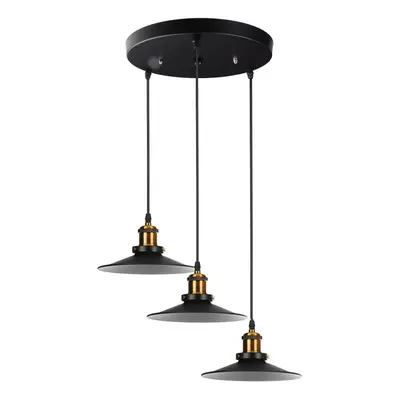 (3 Heads(Round)) Iron Pendant Light Ceiling Lamp Chandelier Bedroom Home Fixture Decor Without B