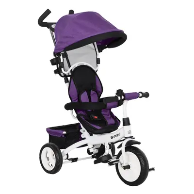 HOMCOM in Kids Trike, Stroller with Parent Handle, Purple