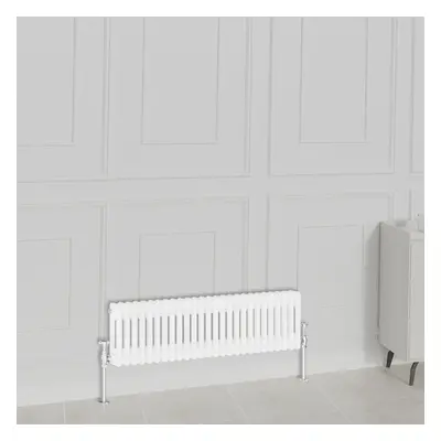 (300x1190mm-2 Column, White) NRG Traditional Radiator Horizontal Vertical Cast Iron Style Double