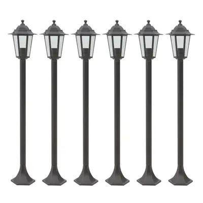 vidaXL 6x Garden Post Lights E27 110cm Aluminium Bronze Outdoor Lamp Lantern