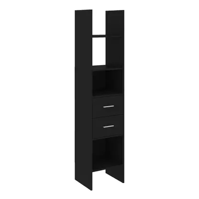 vidaXL Book Cabinet Black Engineered Wood Bookcase Storage Shelf Rack Room