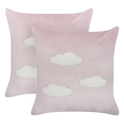 Set of Cushions For Kids IPOMEA Velvet x cm Pink