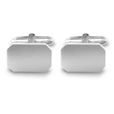 Jewelco London Rhodium Coated Sterling Silver rectangular T-shape Cufflinks - Gents - ACL005