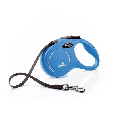 (8m, Blue) Flexi New Classic Tape Large Retractable Dog Lead