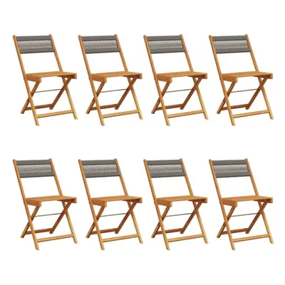 (grey, pcs) vidaXL Bistro Chairs Outdoor Dining Chair Solid Wood Acacia and Polypropylene