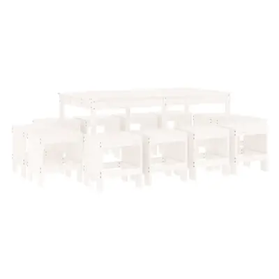 (white pine) vidaXL Garden Dining Set Outdoor Table and Chair Piece Solid Wood Pine